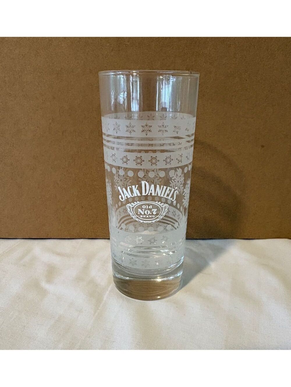 Jack Daniel's Old No. 7 Winter Snowflake Highball Glass Etched Holiday 6"